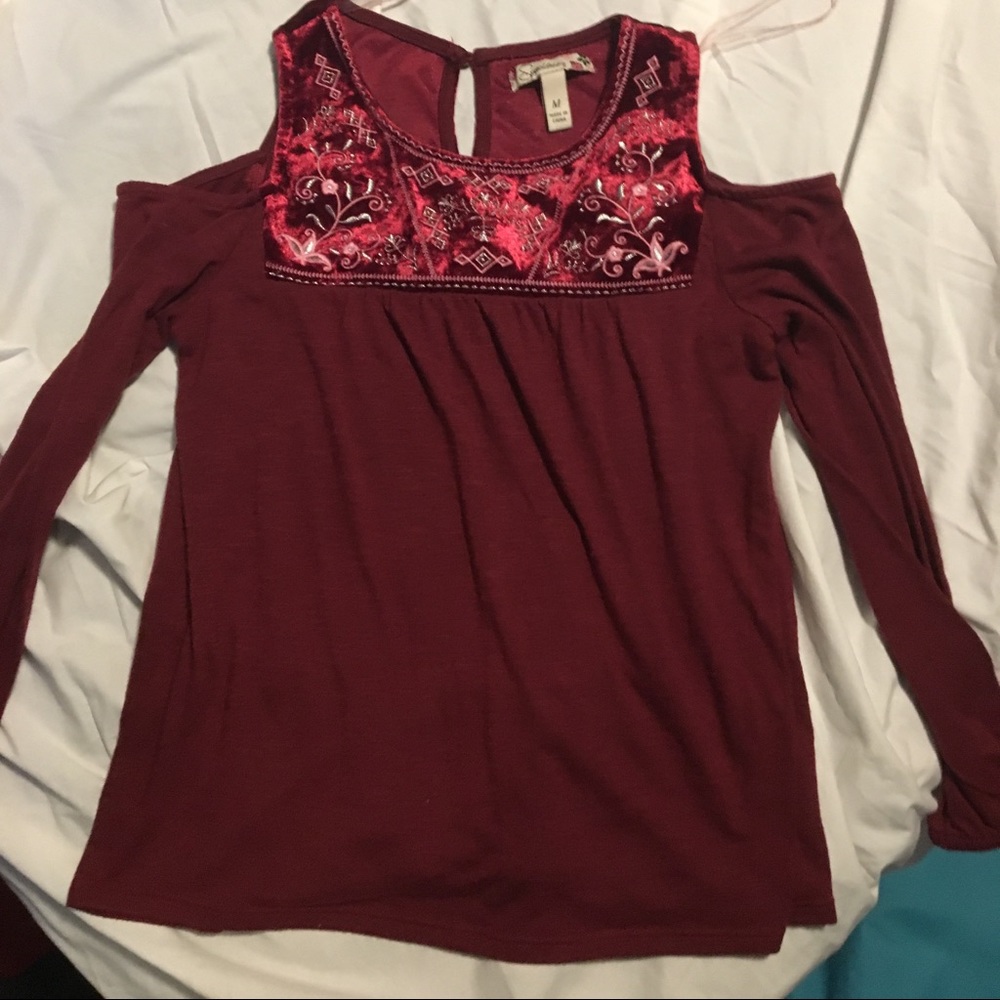 Girls Maroon Dress Shirt